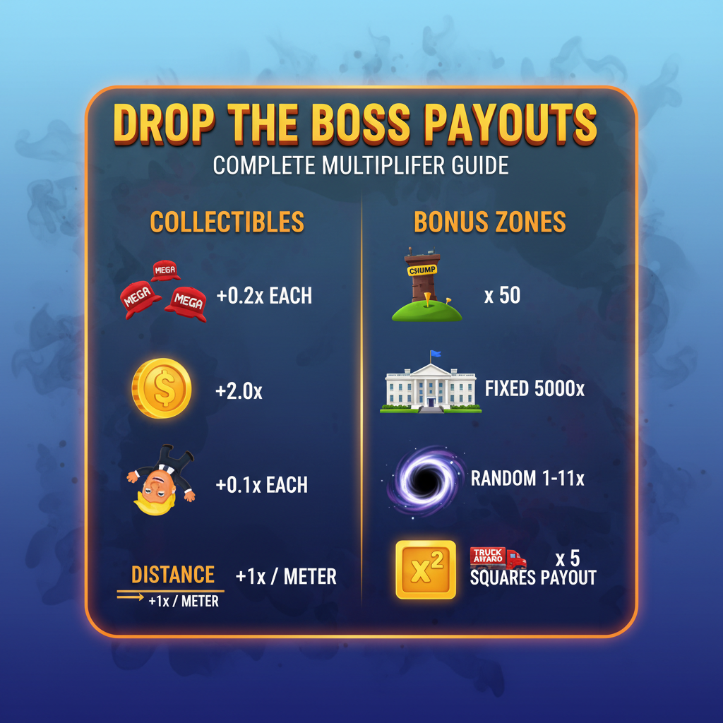 Drop the Boss paytable - all symbols and multipliers