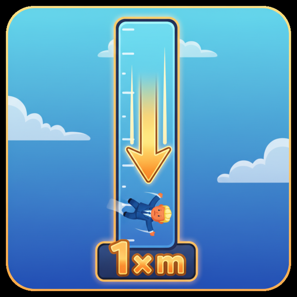Distance meter in Drop the Boss - pays 1x per meter